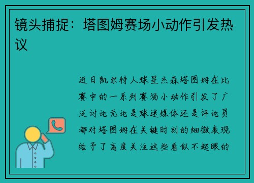 镜头捕捉：塔图姆赛场小动作引发热议